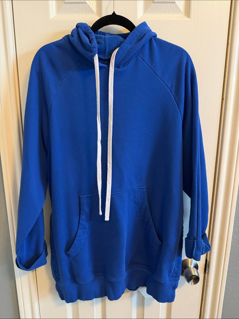 Source Unknown Royal Blue Hoodie with White Drawstrings
